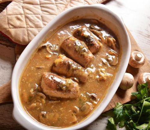 Zrazy wieprzowe z szynki w sosie pieczeniowym (2szt./sztuka 80g +sos)