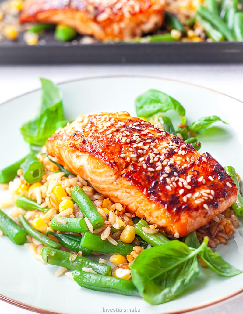 Łosoś w sosie teriyaki (200g)